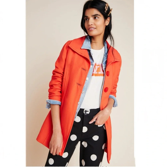 Anthropologie Wellesley Pleated Peacoat - Picture 1 of 9